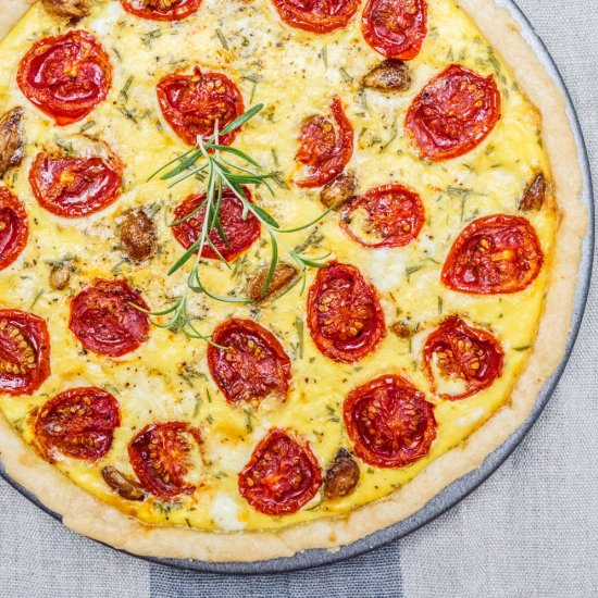 Tomato & Caramelised Garlic Tart