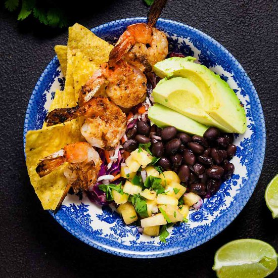 Shrimp Taco Bowls with Pineapple