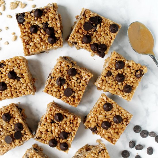 PB Chocolate Chip Rice Crispy Treats