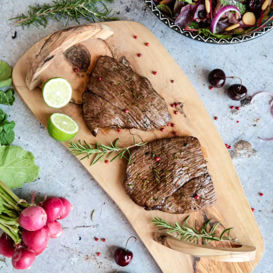 Lamb Leg Steaks in Herb Marinade