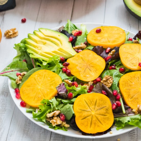 Simple Persimmon Pomegranate Salad