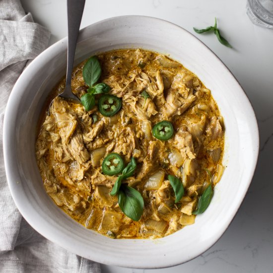 Paleo Basil Coconut Curry Chicken