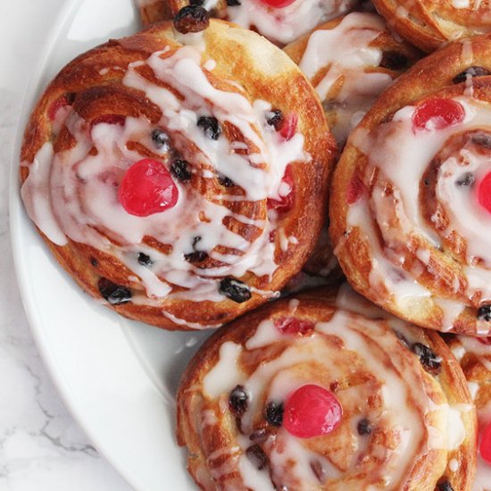 Vegan Cherry & Raisin Danish Pastry