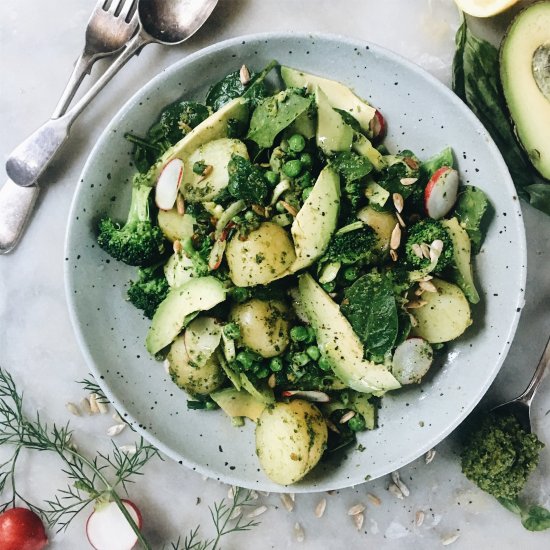 Pest, Broccoli, and Baby Potato Salad