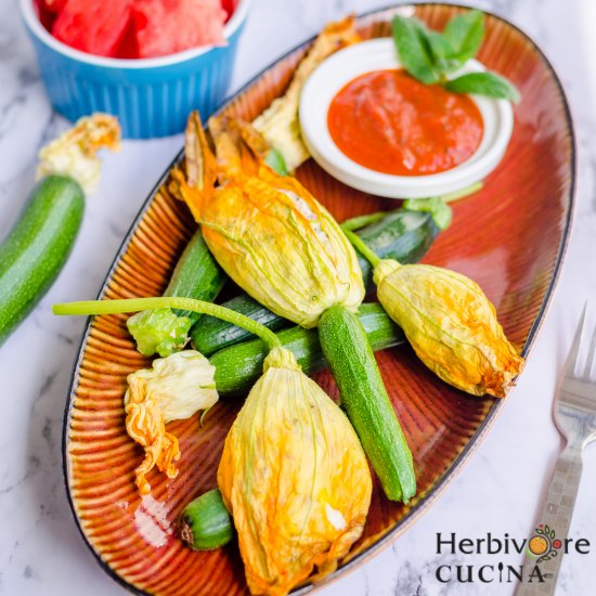 Stuffed Baked Zucchini Blossoms