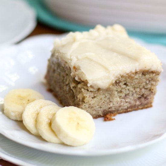 Banana Bread Bars & Brown Butter Frosting