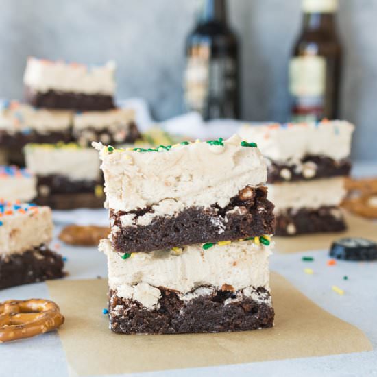 Shortcut Beer + Pretzel Brownies