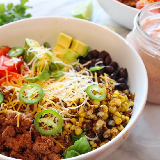 Taco Salad & Creamy Salsa Dressing