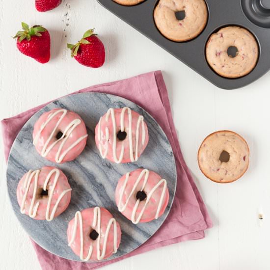 Strawberry Cake Donuts