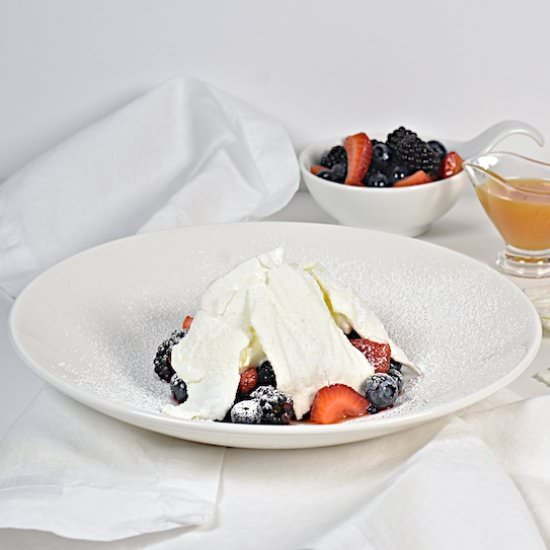 Berries, Ice Cream, and Meringue Shards