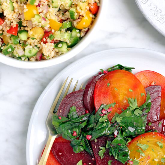 Beet Salad and Bulgur Salad