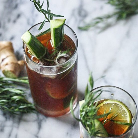 Pimm’s Cup Cocktail with Ginger