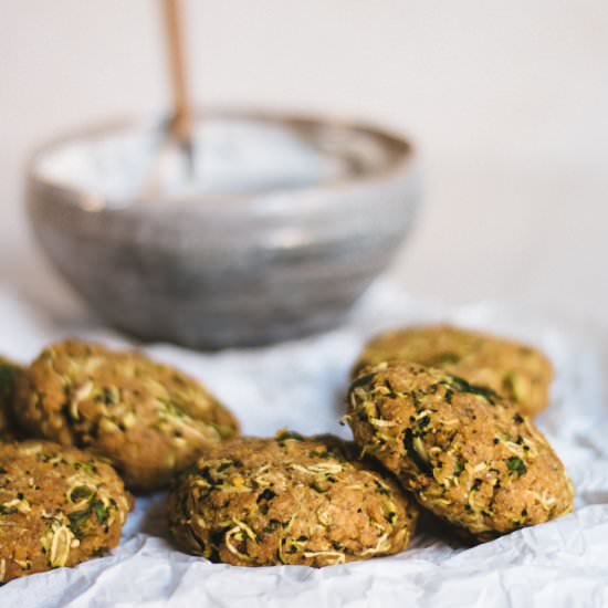 Vegan GF zucchini fritters