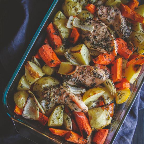 Baked Chicken, Potatoes & Carrots