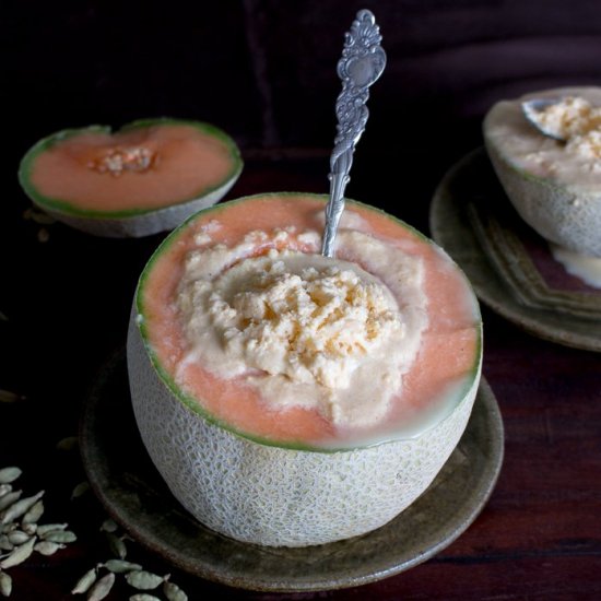 Honey Cardamom Cantaloupe Sorbet