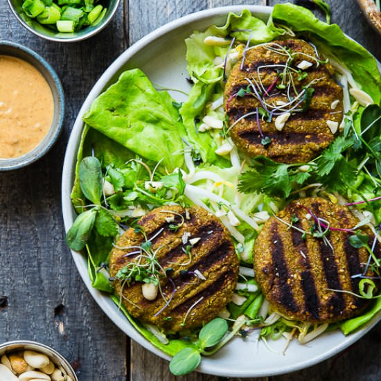 Thai Peanut Grilled Veggie Burgers