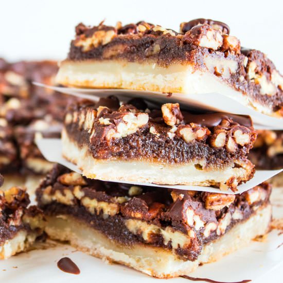 Chocolate Pecan Slab Pie Bars