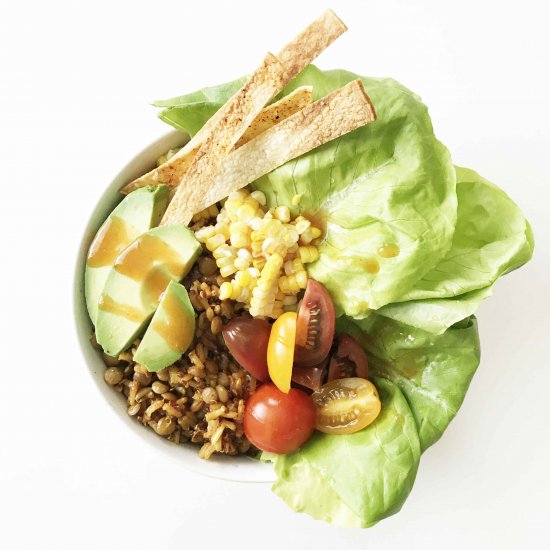 Vegan Lentil Taco Salad Bowls