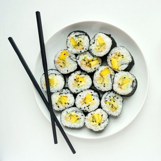 Vegan Crispy Zucchini & Mango Sushi