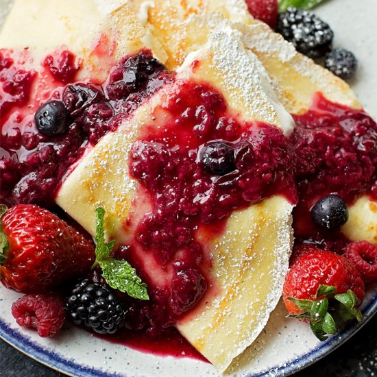 Berries & Cream Blender Crepes