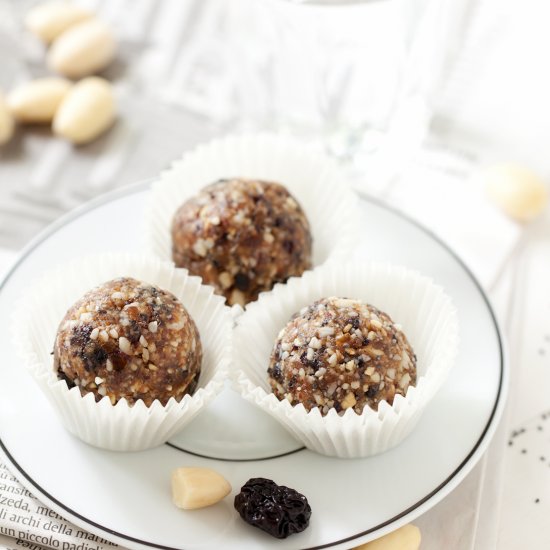 Cherry Bakewell Almond Energy Balls