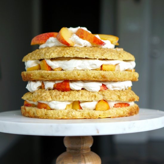 Peach & Bourbon Shortcake Cake