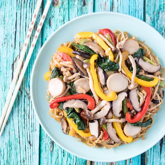 Mushroom & Veggies Stir-Fry Noodles