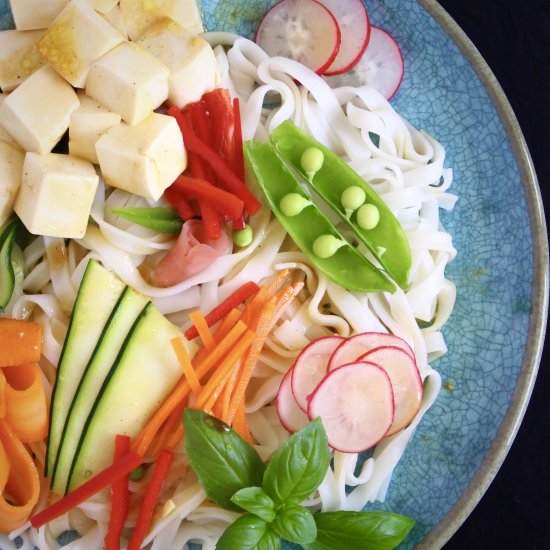 Vegan Tofu Rice Noodle Salad