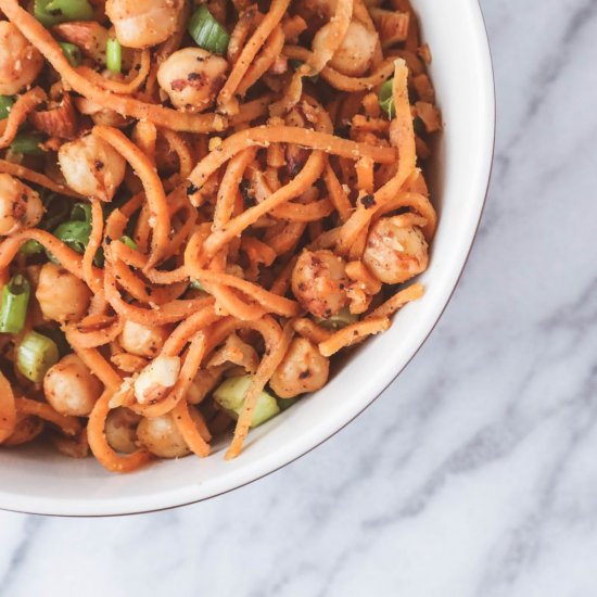 Sweet Potato Noodles with Almond Sauce