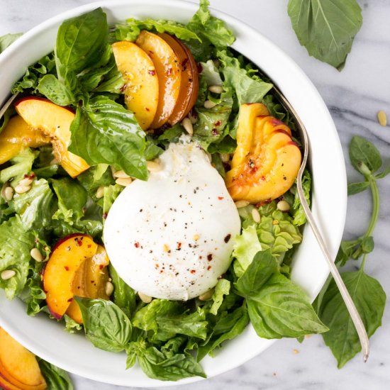 Nectarine Burrata Basil Salad