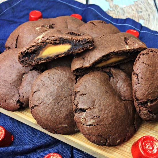 Rolo Stuffed Chocolate Cookies