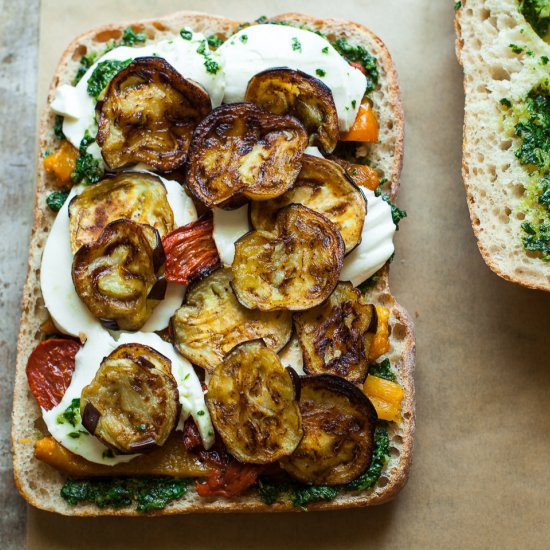 Pressed Roasted Vegetable Sandwich