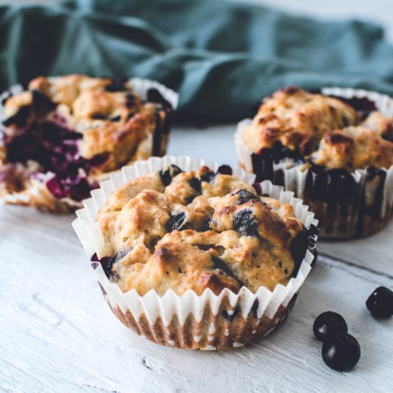 Healthier Blueberry Muffins