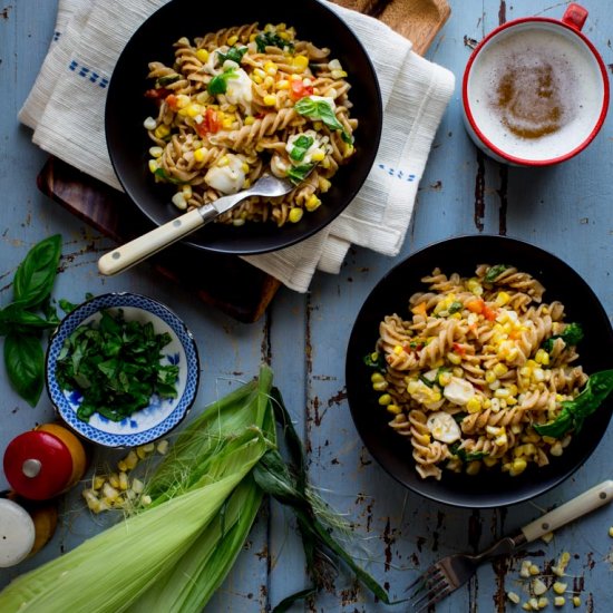 Pasta with Corn and Mozzarella