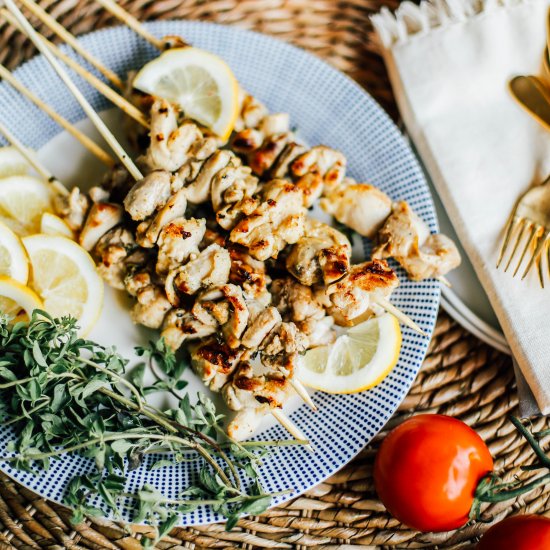 Lemon Oregano Chicken Skewers