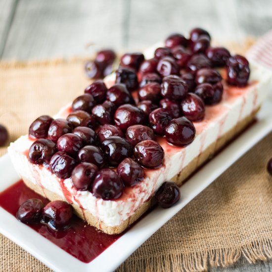 No Bake Cherry Lemon Cheesecake