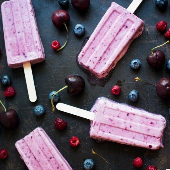 Greek Yogurt Berry Popsicles