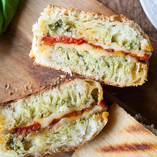 Oven Roasted Tomato & Pesto Panini