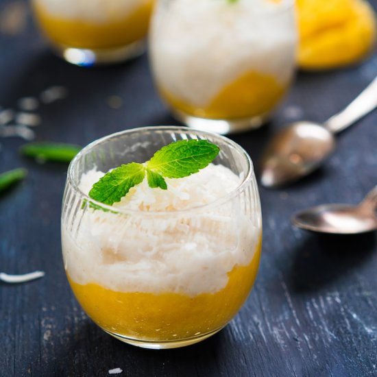 Vegan Coconut Mango Tapioca Pudding