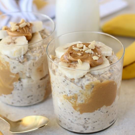 Peanut Butter Banana Overnight Oats