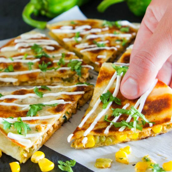 Hatch Chili Chicken Quesadillas