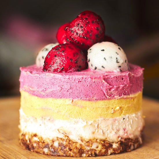 Raw Mango Dragonfruit Cake