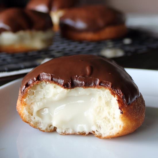 Vegan Boston Cream Doughnuts