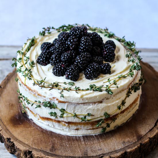 Blackberry, Lime and Thyme Cake