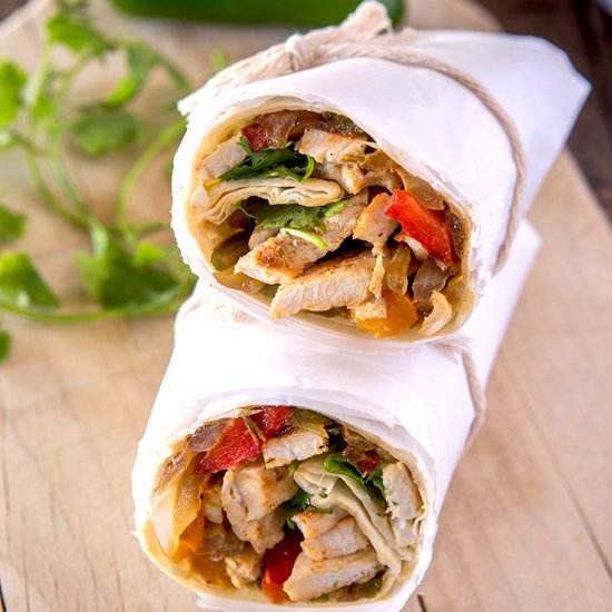 Healthy Turkey Fajita Wraps