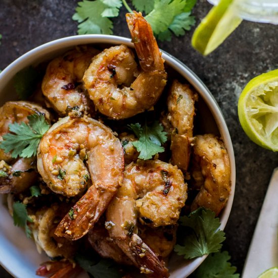 Garlicky Tequila Shrimp