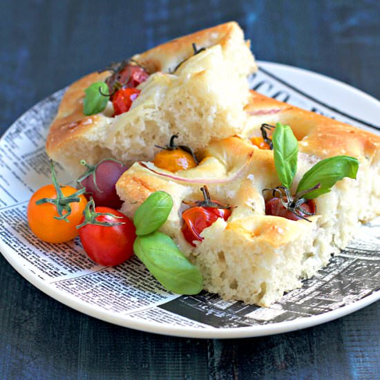 Focaccia with Cherry Tomatoes