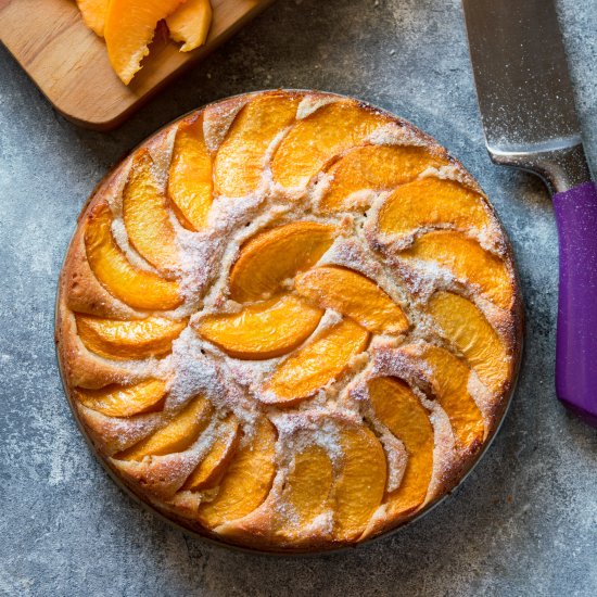 Summer fresh peach cake