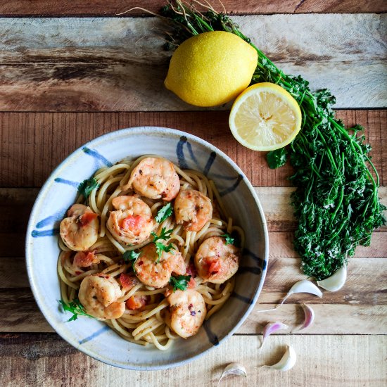 Lemon Garlic Shrimp Pasta