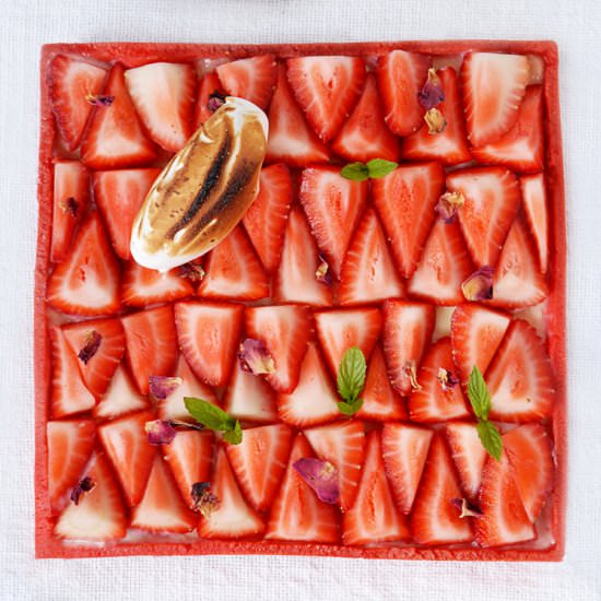 Strawberry, Almond & Rose Tart